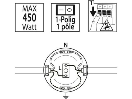 VLOERSCHAKELAAR ZWART 1P  2AMP